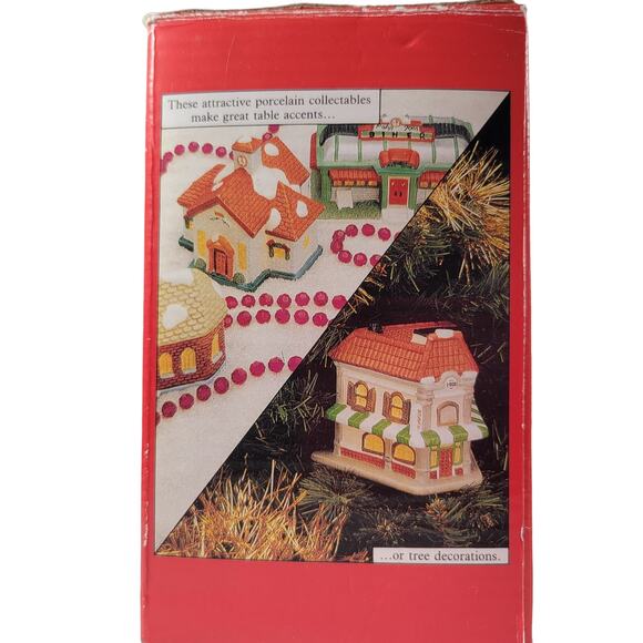 Vintage 5” Christmas Village Holiday Ceramic City Hall, Porcelain Miniature - Picture 15 of 16